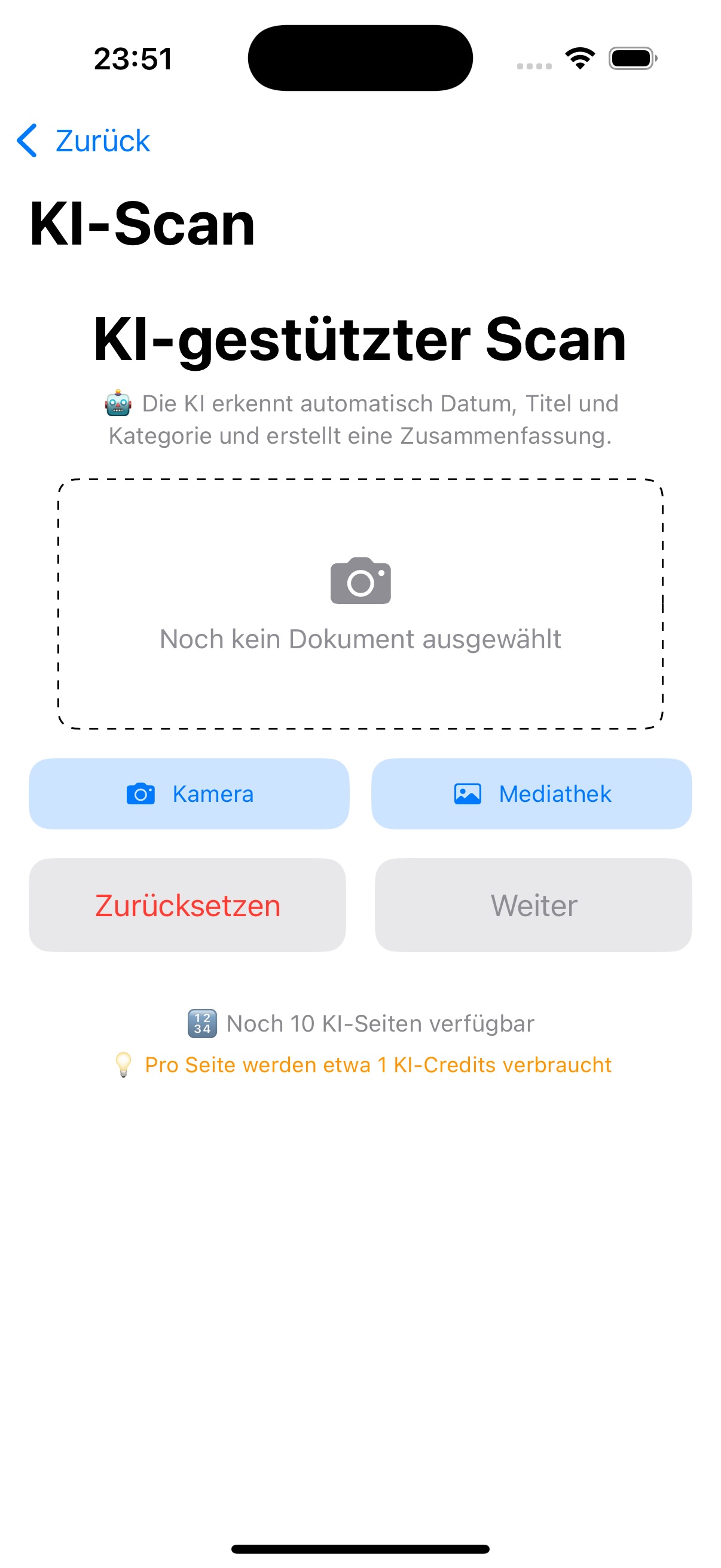KI-Dokumentenanalyse iPhone App